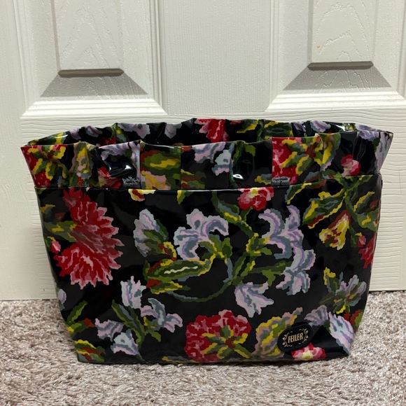 Feiler authentic German luxury floral clutch hand bag purse cute travel tote EUC - Picture 10 of 12